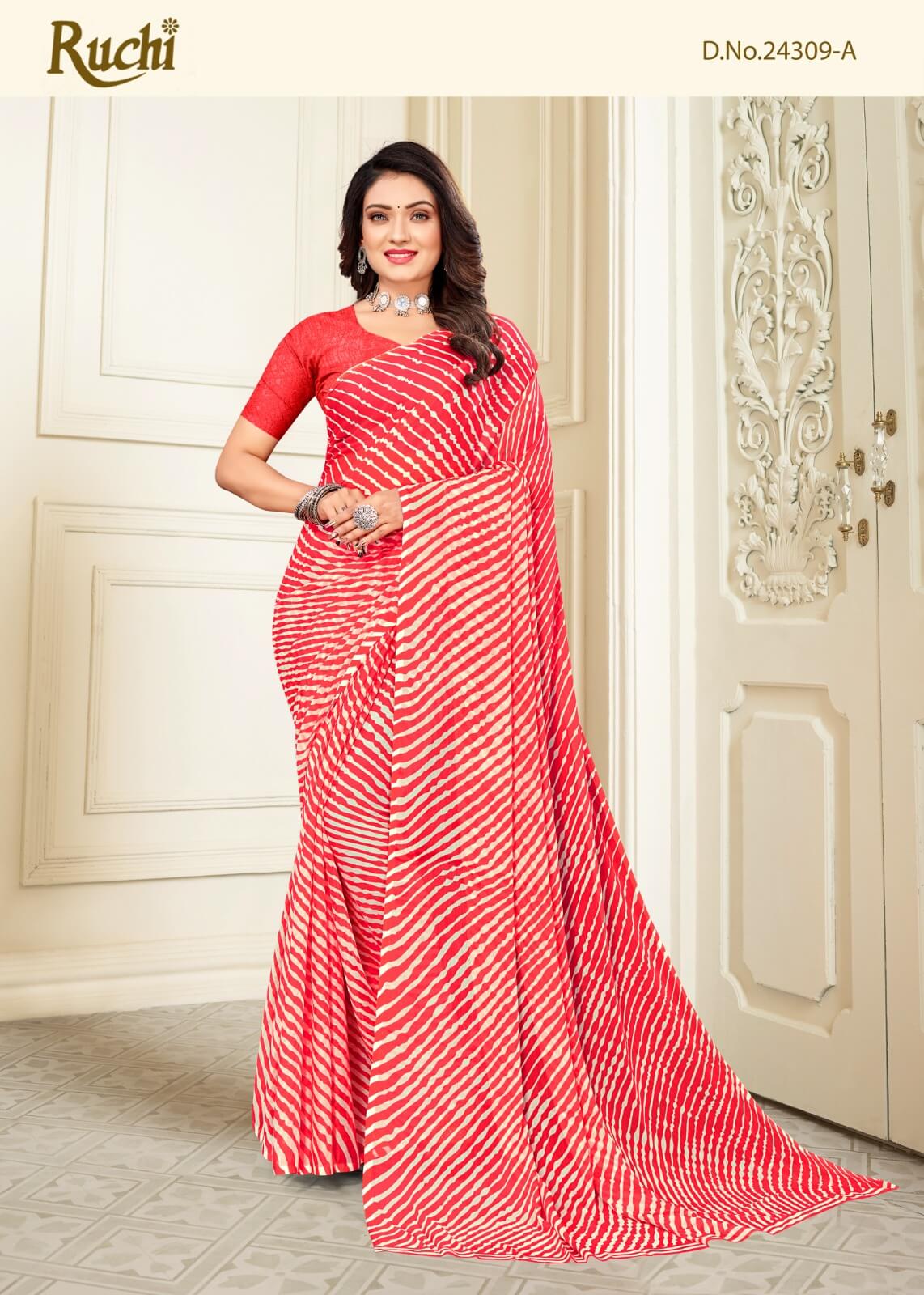 RUCHI SAREES STAR CHIFFON LEHRIYA 112